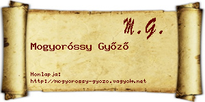Mogyoróssy Győző névjegykártya